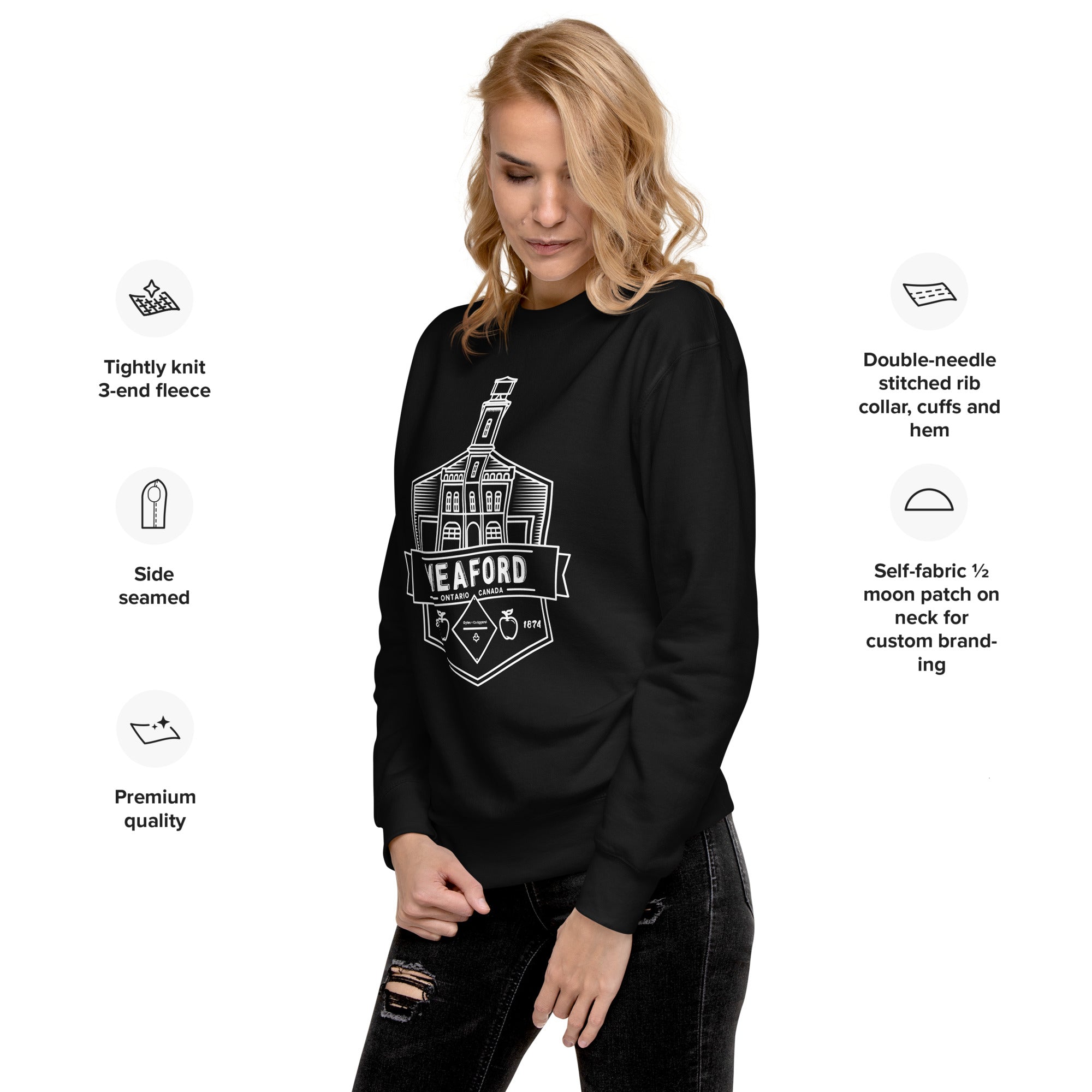 Meaford Firehall Crewneck – Black & Charcoal | Gyles & Co